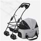 Cat Stroller for 2 Cats, Pet Dog Stroller for Small Medium Dogs/Cats, Dog Pram Pet Cat Strollers Premium Pet Pushchair Detachable Travel Carrier Trolley with Cup Holder (Color : Grey A)