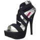 Pleaser Pink Label Women's Teeze-47W Platform Sandals, Black (Blk Elasticated Band/Blk), 13 UK