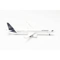 herpa 572415 Airplane Airbus A321neo Lufthansa D-AIEG Naumburg, A6-EOT, Scale 1:200-aircraft Diorama, Building, Collector's Item, Plane Without Pedestal, Made of Metal Miniature Model, White, Blue