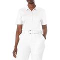 Callaway Women's Short Sleeve Opti Polo golf shirts, White, XL UK