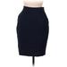 H&M Casual Pencil Skirt Knee Length: Blue Print Bottoms - Women's Size 6