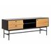 Latitude Run® Leanie Modern Two-Toned TV Stand for TVs up to 50", Adjustable Shelves, 2 Drawers, & Cabinet in Brown | Wayfair