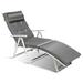 Hokku Designs Empson 70" Long Reclining Single Chaise w/ Cushions Metal in White | 28.5 H x 25 W x 70 D in | Outdoor Furniture | Wayfair