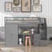 Grozdju Twin 3 Drawer Loft Bed w/ Built-in-Desk by Harriet Bee Wood in Gray | 62.2 H x 41.2 W x 93.3 D in | Wayfair