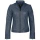 URBAN 5884 Damen Lederjacke, Jacke aus echtem Lammfell, Kurz und Enganliegend, Glattes und Weiches Leder, Blau, S