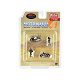 Diecast Motomania 4 4 piece Diecast Set (2 Figures and 2 Motorcycles) Limited Edition to 4800 pieces Worldwide 1/64 Scale Models by American Diorama