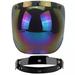 Open Face Helmet Bubble Visor Vintage Retro 3/4 Helmets Face Shield Len 3-Snap Rainbow Free Size