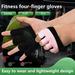 Hesroicy 1 Pair Fitness Gloves Thickened Sweat Permeable Anti-callus Anti-slip Friction-resistant Four Fingers Weight Lifting Workout Gloves Outdoor Supply