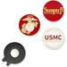 PinMartâ€™s Officially Licensed United States Marine Corps Pack of 3 Magnetic Golf Ball Markers and Hat Clip - Golf Accessories for Men and Women - Ball Markers and Hat Clip with Magnet for Golf Hats