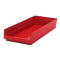 Quantum Storage QSB116RD Economy 4 in. Shelf Bin- Red - 23.62 x 11.12 x 4 in.