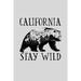 California Stay Wild Contour (12x18 Wall Art Poster Room Decor)