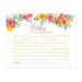 Tropical Floral Garden Party Baby Shower Baby Fill in the Blanks Cards 20-Pack Games Activities and Decorations