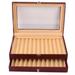 24 Slots Wooden Pen Display Storage Box Luxury 2 Layer PU Pen Case Fountain Pen-Collector Jewelry Organizer Wine Red