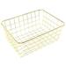 Nordic Style Metal Wire Storage Basket Cosmetic Organizer Holder Home Office Desk Toiletry Collection Bathroom Shelf-Gold