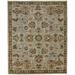 HomeRoots 2 x 3 ft. Gray Gold & Red Wool Floral Hand Knotted Stain Resistant Rectangle Area Rug with Fringe