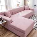Innerwin Couch Covers L Shaped Recliner Slipcover Cushion Washable Sofa Cover Stretch Home Universal Furniture Protector Removable Textured Indoor Pink M (145-185cm two-person seat)