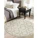 Rugs.com Eco Trellis Collection Rug â€“ 7 Ft Round Ivory Medium Rug Perfect For Kitchens Dining Rooms
