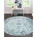 Rugs.com Monte Carlo Collection Rug â€“ 3 3 Round Light Blue Medium Rug Perfect For Kitchens Dining Rooms