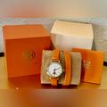 Tory Burch Accessories | Nib Tbw1302 Tory Burch Collins Orange Double Wrap Gold Case Women's Watch | Color: Orange | Size: Os