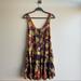 Free People Dresses | Free People Drop Waist Floral Orange Purple Yellow Sleeveless Dress Sz Small | Color: Orange/Purple | Size: S