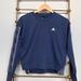 Adidas Tops | Adidas Long Sleeve Blue Crew Neck Sweatshirt | Color: Blue | Size: Xs