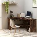 vidaXL Corner Desk Smoked Oak 120x140x75 cm Engineered Wood