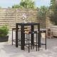 vidaXL 5-tlg. Gartenbar-Set Schwarz Poly Rattan & Massivholz Akazie