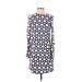 H&M Casual Dress - Shift: Blue Graphic Dresses - Women's Size X-Small