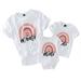 Mom and Son Matching Outfits Mommy T Sleeve Short Tee Me for Women Blouse and Shirt Tops Clothes Casual Rainbow Mothers Day Gifts for Mom White S