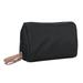 Yucurem Simple Cosmetic Bag Nylon Makeup Bag Easy to Access Toiletry Clutch (Black Red Lining)