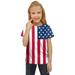 HIBRO Kids Toddler Children Unisex Spring Summer Active Fashion Daily Daily Indoor Outdoor Print Short Sleeve Tops American Independence Day Tshirt Clothing Girls Winter Clothes Shirt Girls Size 8