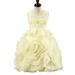 StylesILove Little Girls Yellow Unique 3D Rose Layered Organza Wedding Flower Girl Dress 4-5 Years