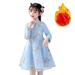 TAIAOJING Toddler Kids Baby Girls Children Dresses For Chinese New Year Lined Warm Princess Dresses 2-3 Years