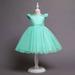 Leesechin Girls Dresses Clearance Baby Long Skirt Solid Princess Bowknot Performance Dress Skirt Dress