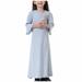 VerPetridure Toddler Girl Dresses Clearance Long Sleeve Casual Dresses for Girls Muslim Long Dress Medium Big Girls Long Sleeve V Neck Colorblock Dress