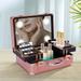 SHZICMY Makeup Train Case Bag Cosmetics Organizer Storage Box with Led Light & Mirror & 2 Lock Rose Gold