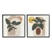 Stupell Industries Potted Plant Leaves Geometric Shapes 2 Piece Framed Giclee Art Set By Janet Tava in Brown/Green | 24 H x 24 W x 1.5 D in | Wayfair