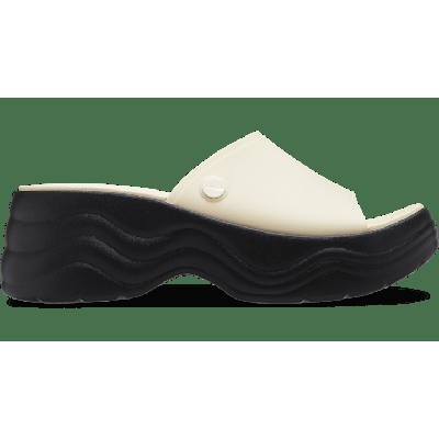 Crocs Vanilla/Black Skyline Slide Shoes