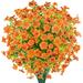 Viworld 6 bunches Artificial Flowers Bulk Outdoor UV Resistant Fake Plants for Outside No Fade Fall Flowers Greenery Shrubs for Hanging Basket Planters Window Box Garden Decor Orange