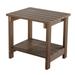 Adirondack Side Table Double Outdoor Plastic Side Table Poly Lumber End Table Weather Resistant for Indoor Patio Pool Porch Backyard Brown