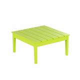 WestinTrends Ashore Outdoor Coffee Table 32 Inch All Weather Poly Lumber Adirondack Patio Coffee Table Square Low Table Lime