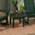 WestinTrends Ashore Oversized Outdoor Side Table 18 Inch All Weather Poly Lumber Adirondack Patio Side Table Square End Table Dark Green