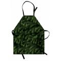 Winter Apron Vivid Fir Pine Branches Trees Coniferous Trees Evergreen Nature Forest Unisex Kitchen Bib with Adjustable Neck for Cooking Gardening Adult Size Green Dark Green Caramel by Ambesonne