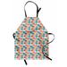 Colorful Apron Bohemian Graphic Colored Print with Circles Intersecting in Regular Order Unisex Kitchen Bib with Adjustable Neck for Cooking Gardening Adult Size Multicolor by Ambesonne