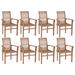 vidaXL Stacking Dining Chairs 8 pcs Solid Teak Wood 2945