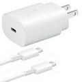 Samsung 25W USB-C PD Super Fast Charging Wall Charger AC Home Power Adapter Travel Plug for Samsung Galaxy S22 S22+ S22 Ultra S21 S21 Ultra 5G S20 S10 / Note20 Note10 - White