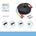CJP-Geek CCTV Security Camera BNC Cable Siamese Pre-Made 2-in-1 Video and Power Universal Wire PVC Black Cord 100 feet