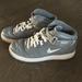 Nike Shoes | Nike Air Force One Mid Jewel High Top Men’s Sneakers Size 8.5 Gray | Color: Gray | Size: 8.5