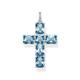 Thomas Sabo Damen Kreuz-Anhänger aus Sterling-Silber mit Zirkonia-Steinen in Blau und Weiß, PE922-059-1