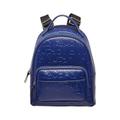 Armani Exchange Women's Adjustable Straps, All orver Logo, Double Zip Backpack, Blue Speed-Blue Speed